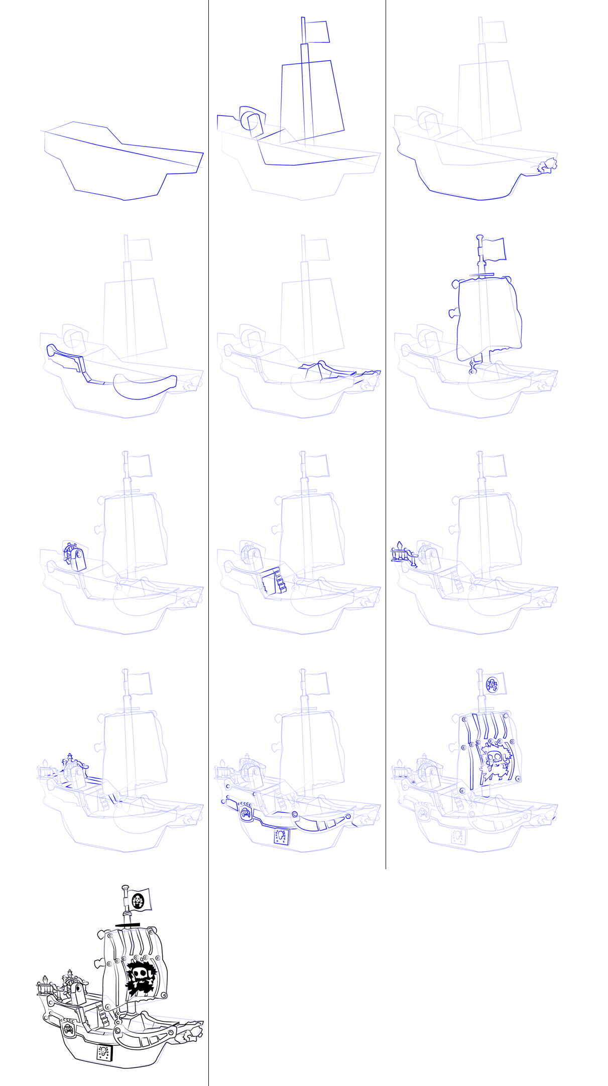 Bateau pirate simple (2) dessin