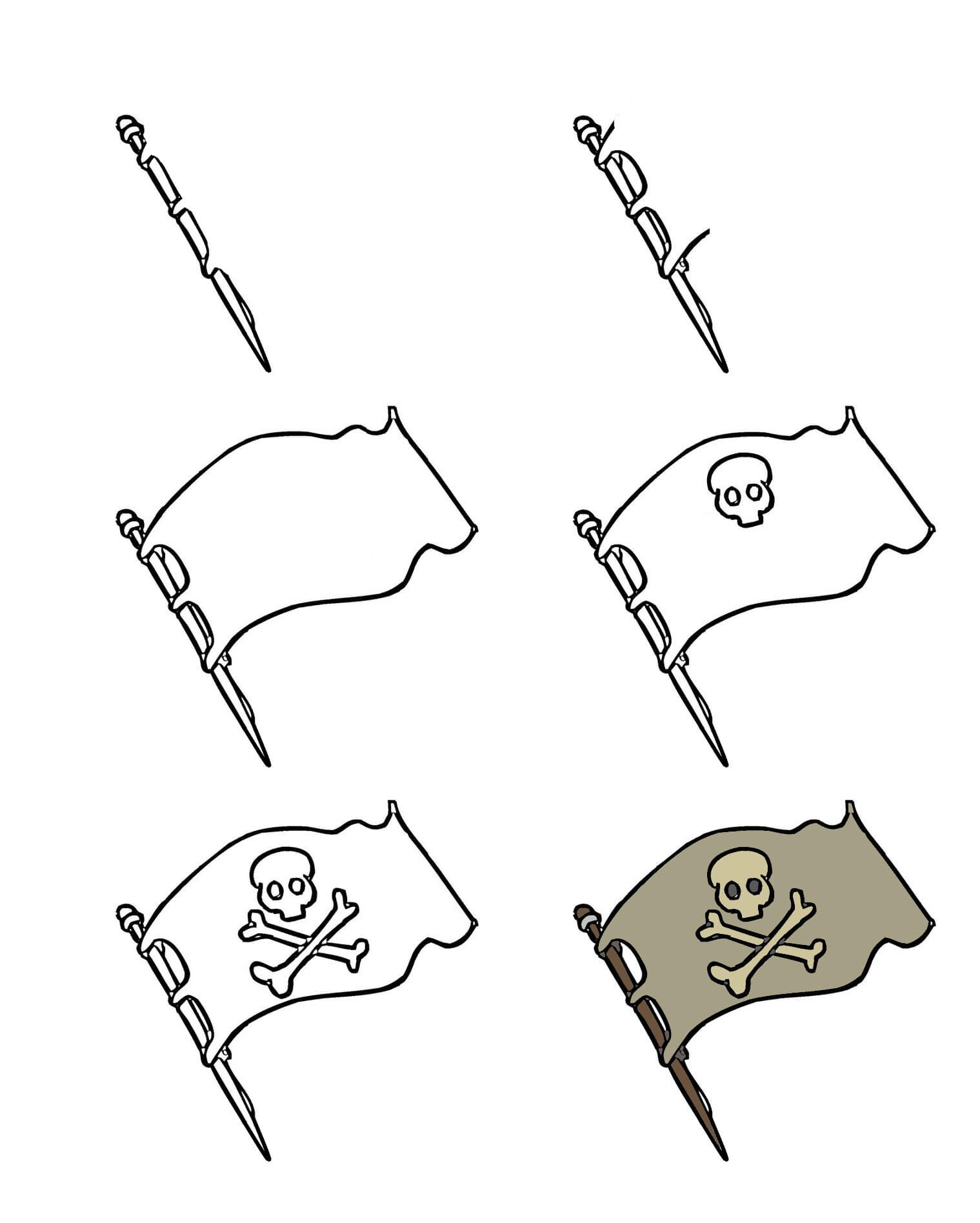 Drapeau pirate (2) dessin