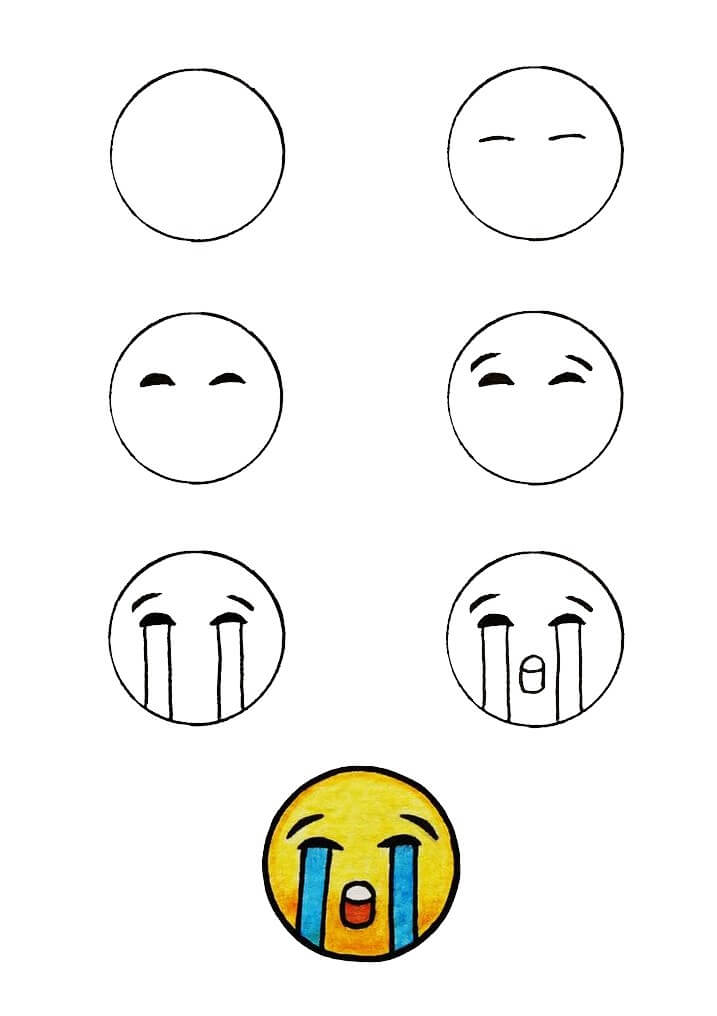 Emoji qui pleure (2) dessin