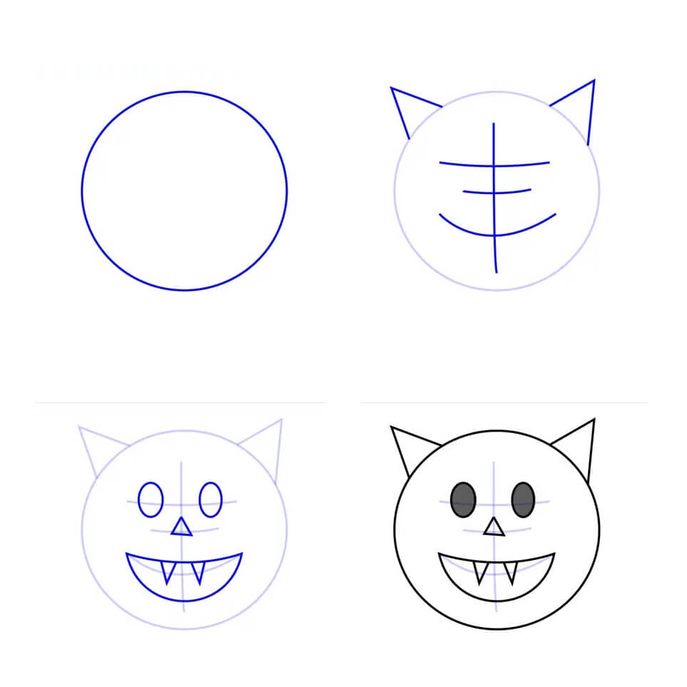 Emoji visage de diable dessin