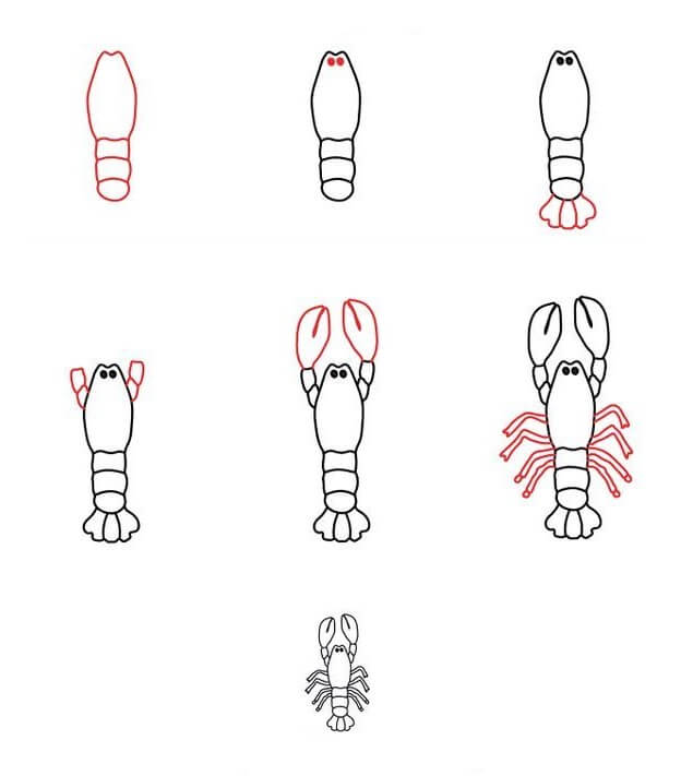 Homard simple dessin