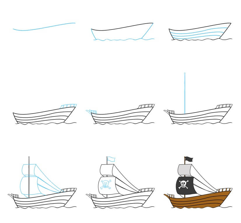 Bateau pirate dessin