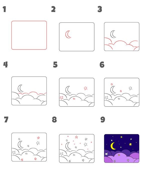 Idées de ciel nocturne (1) dessin