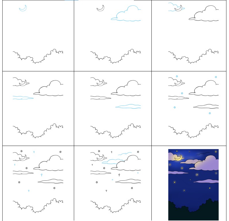 Idées de ciel nocturne (6) dessin