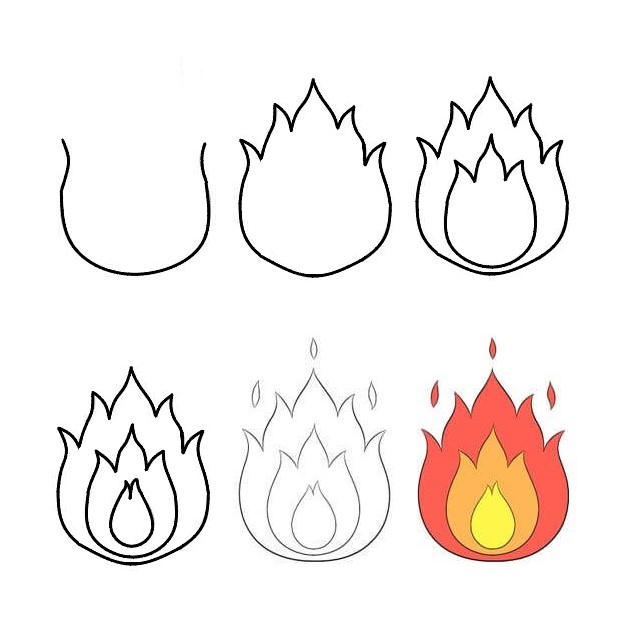 Idées de flammes (12) dessin