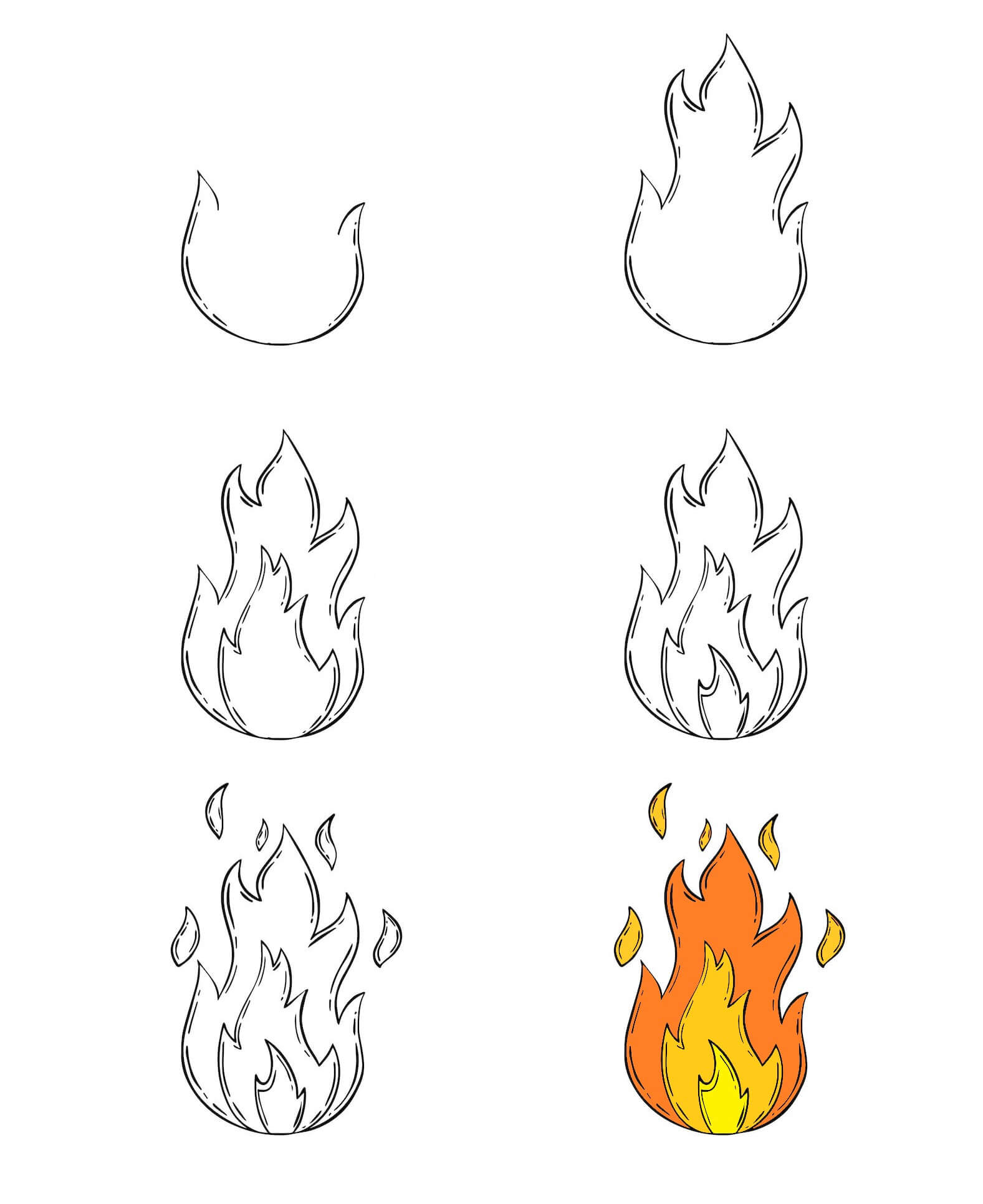 Idées de flammes (2) dessin