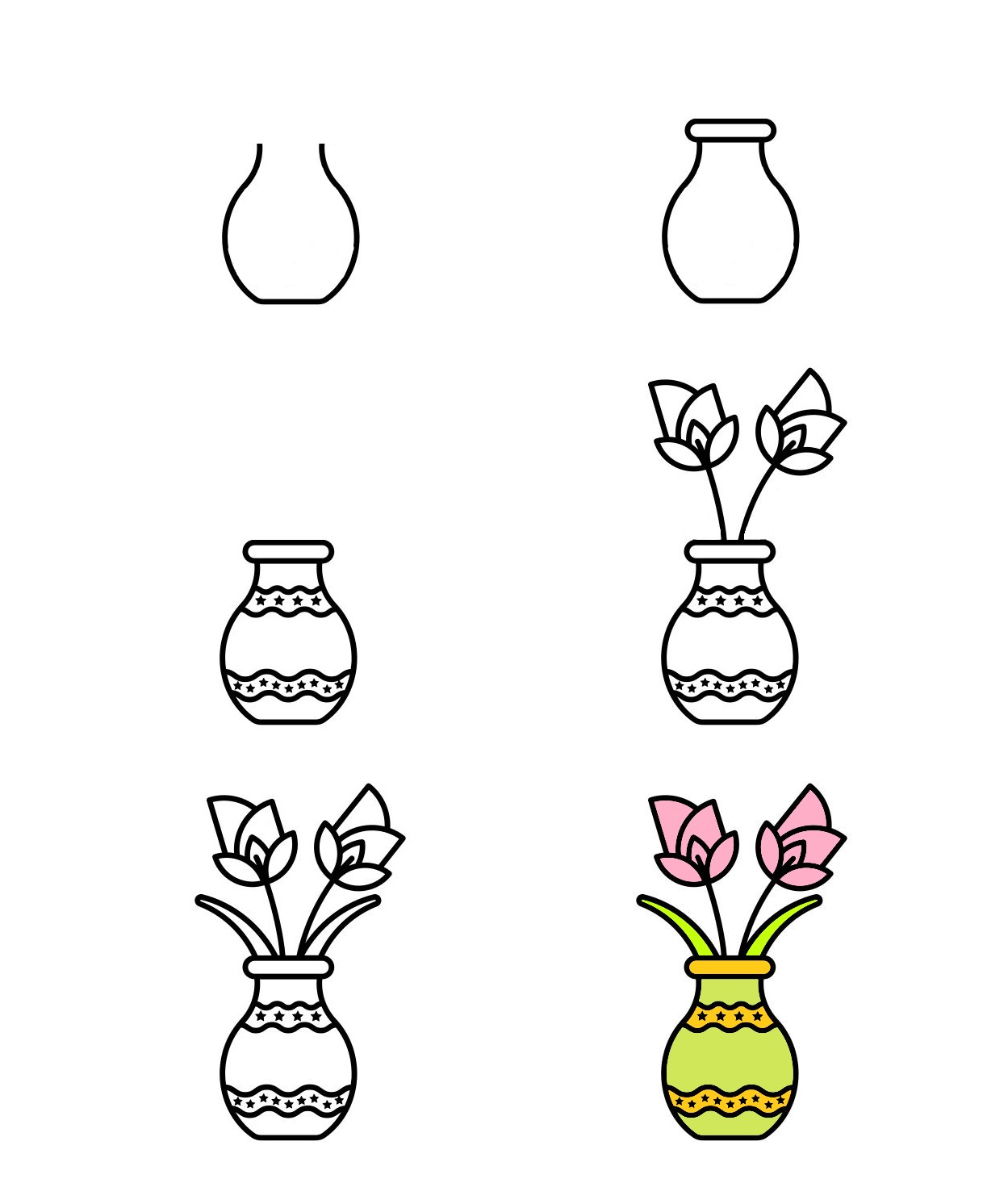 Idées de vases à fleurs (1) dessin