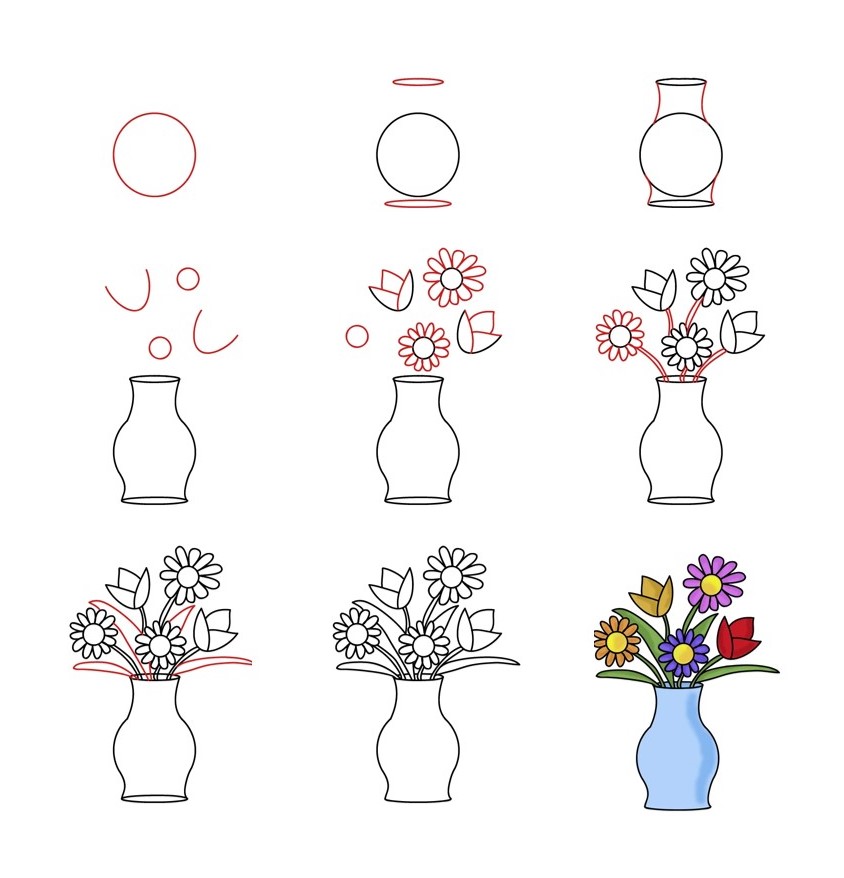 Idées de vases à fleurs (12) dessin