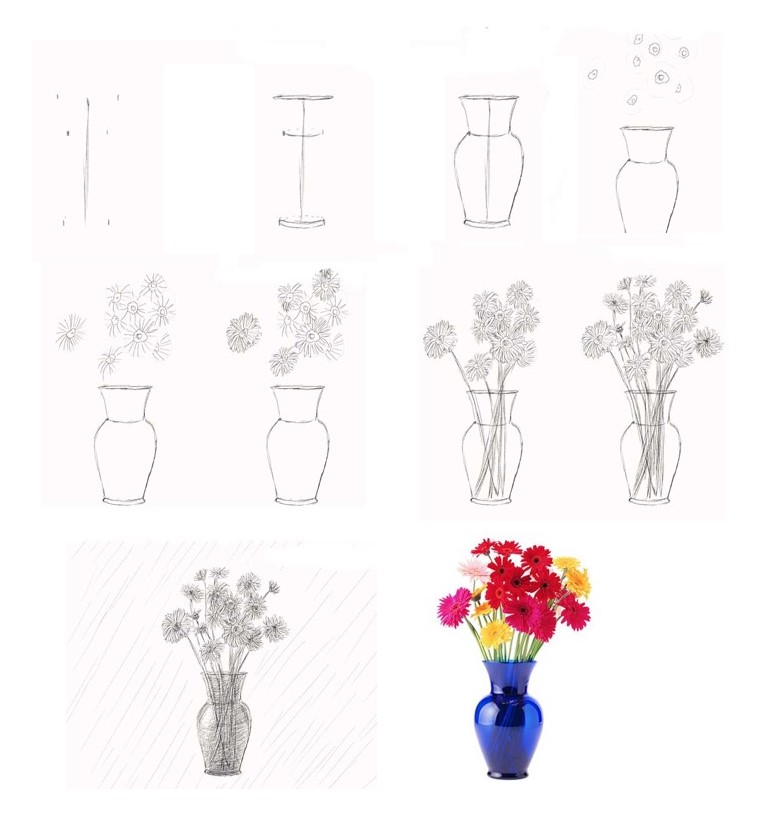 Idées de vases à fleurs (13) dessin