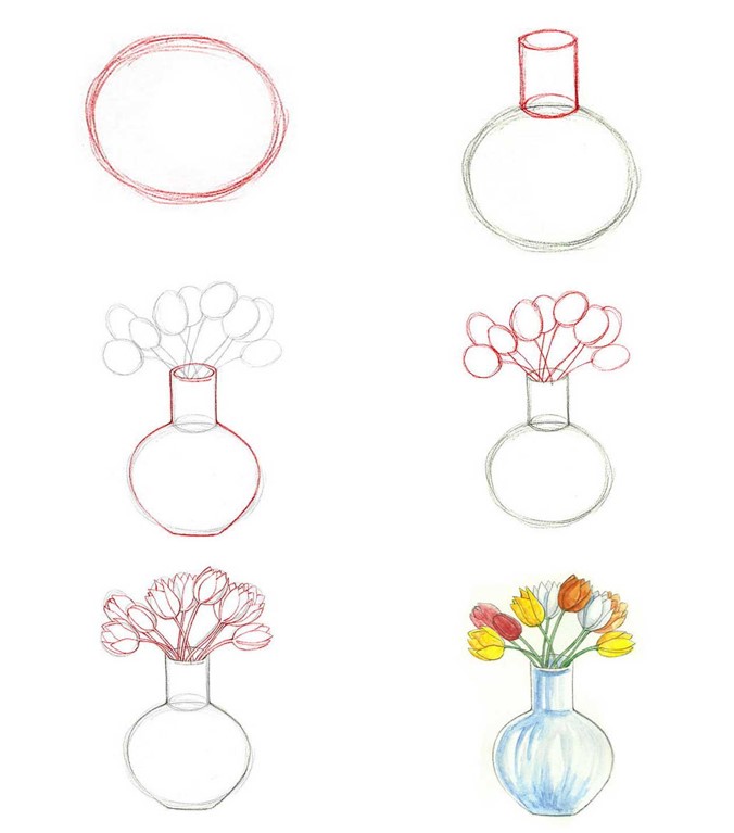 Idées de vases à fleurs (14) dessin