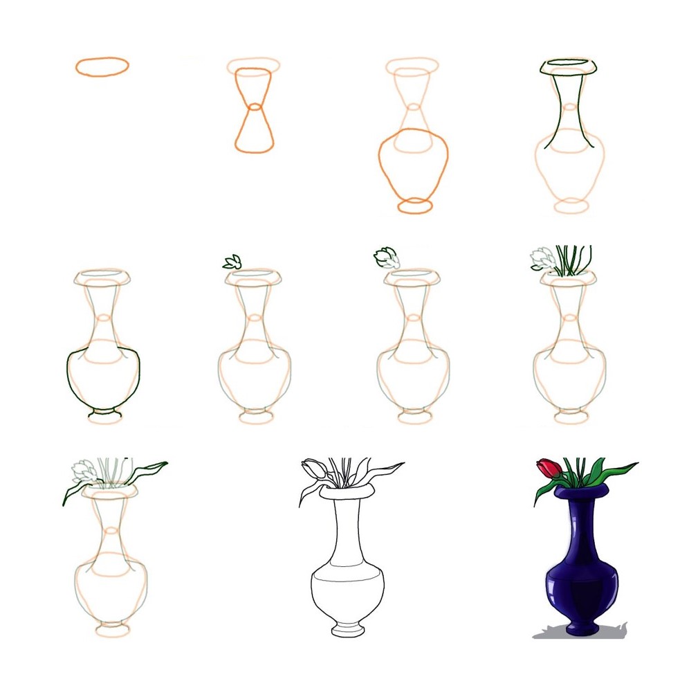 Idées de vases à fleurs (18) dessin