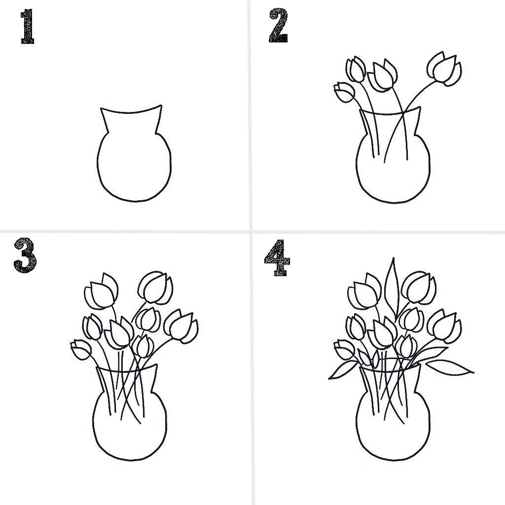 Idées de vases à fleurs (19) dessin