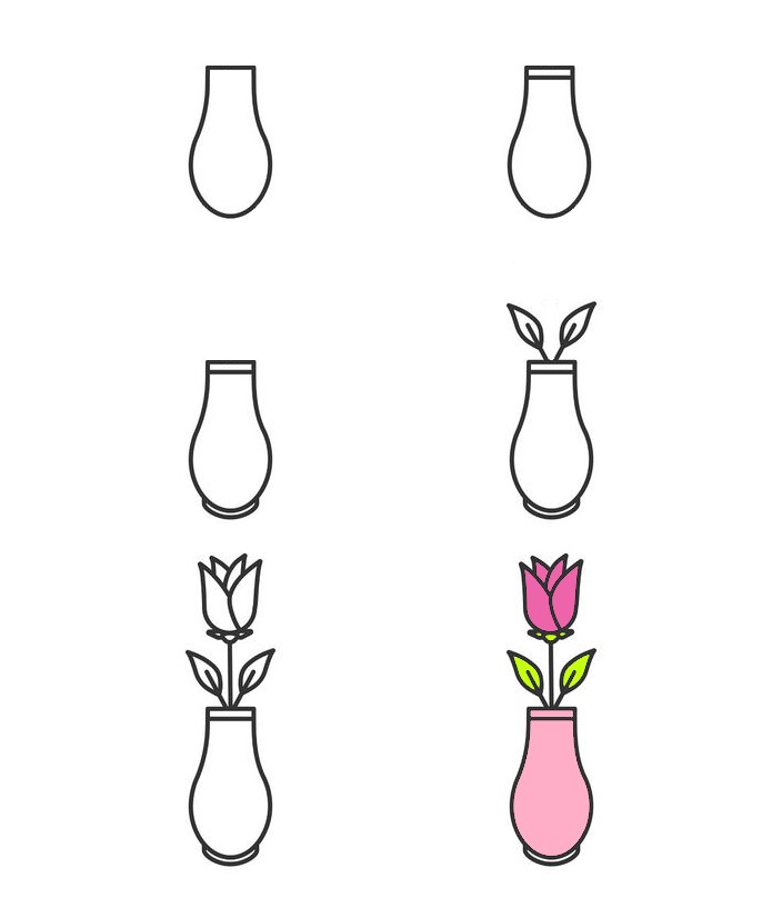 Idées de vases à fleurs (2) dessin