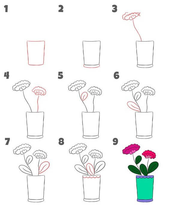 Idées de vases à fleurs (21) dessin