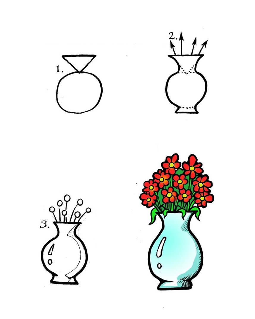 Idées de vases à fleurs (22) dessin