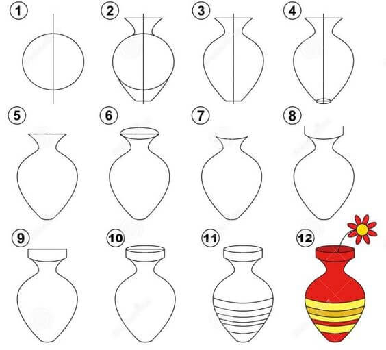 Idées de vases à fleurs (23) dessin