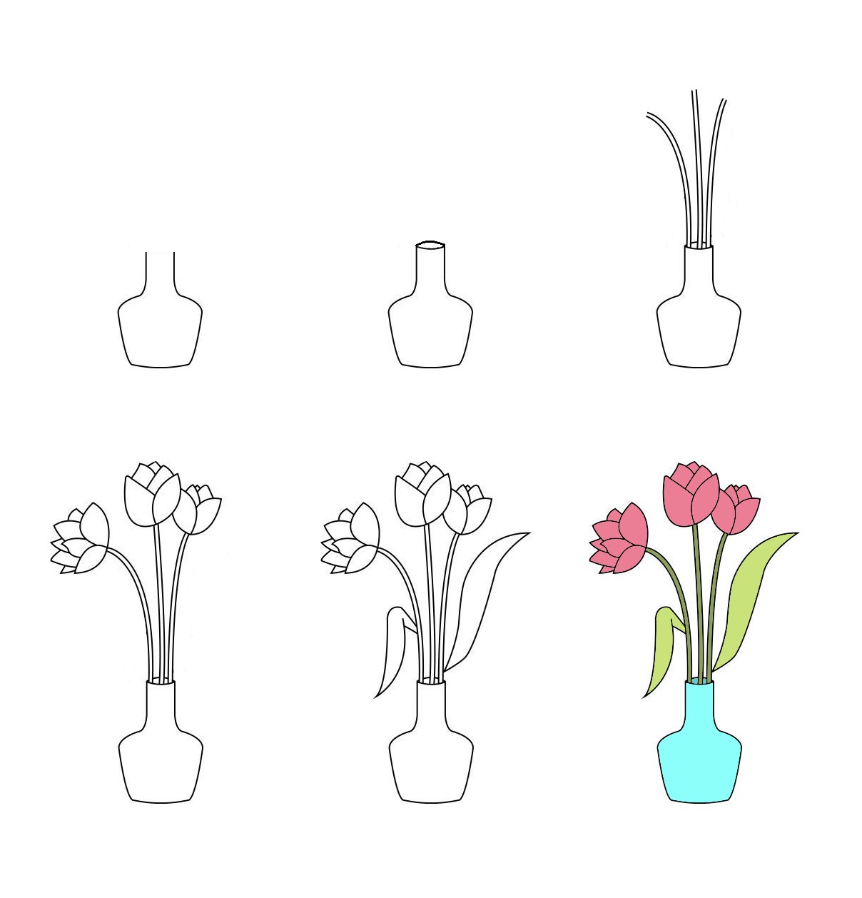 Idées de vases à fleurs (3) dessin