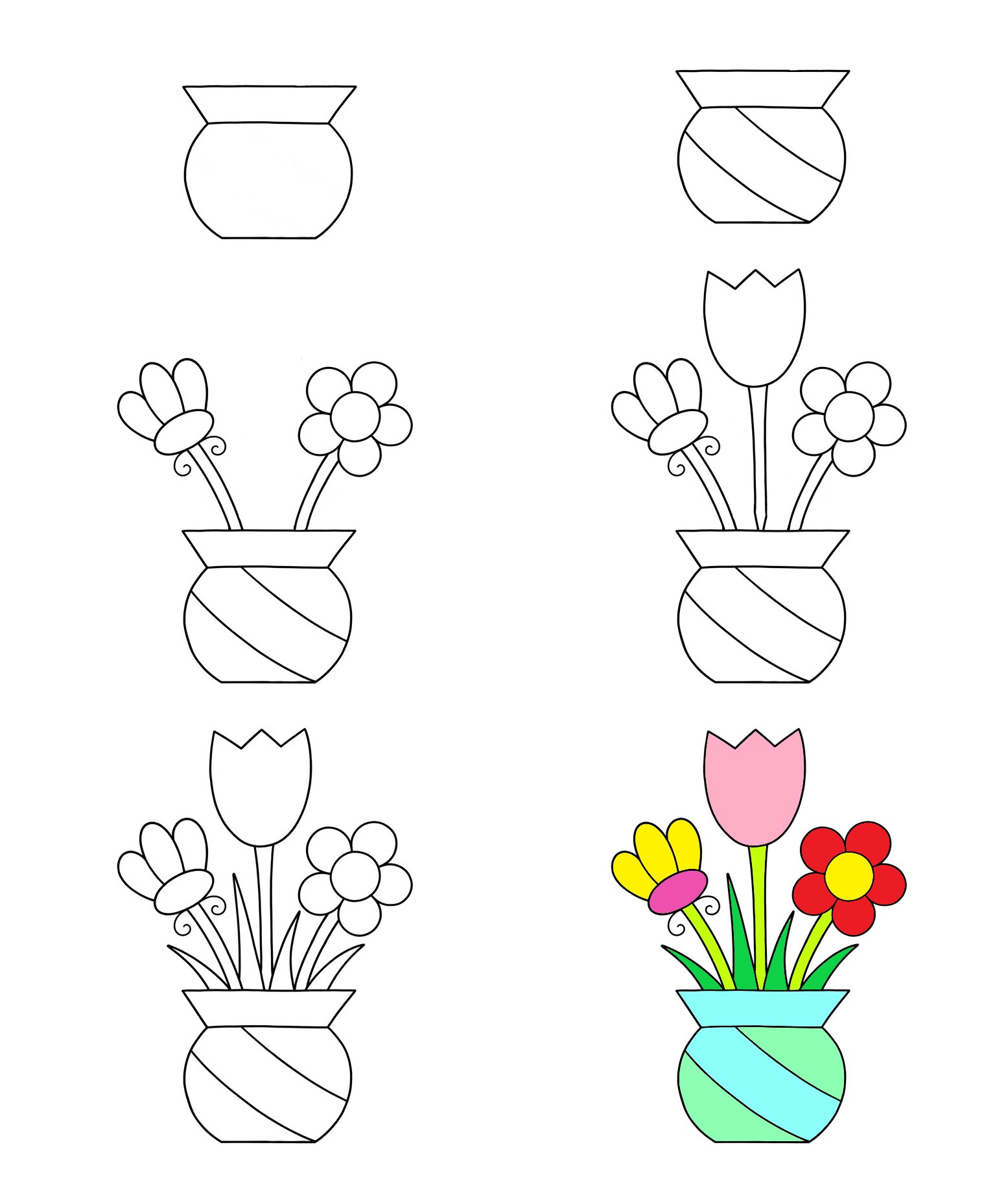 Idées de vases à fleurs (4) dessin