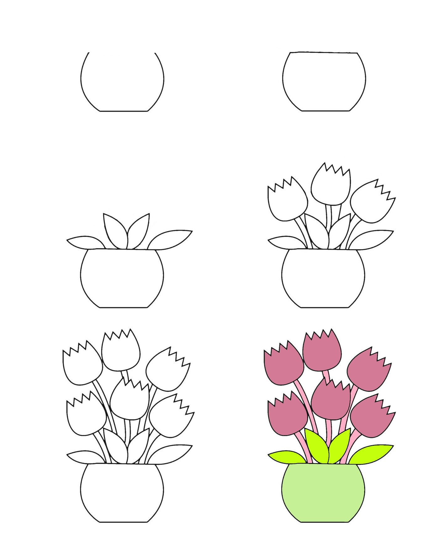 Idées de vases à fleurs (5) dessin