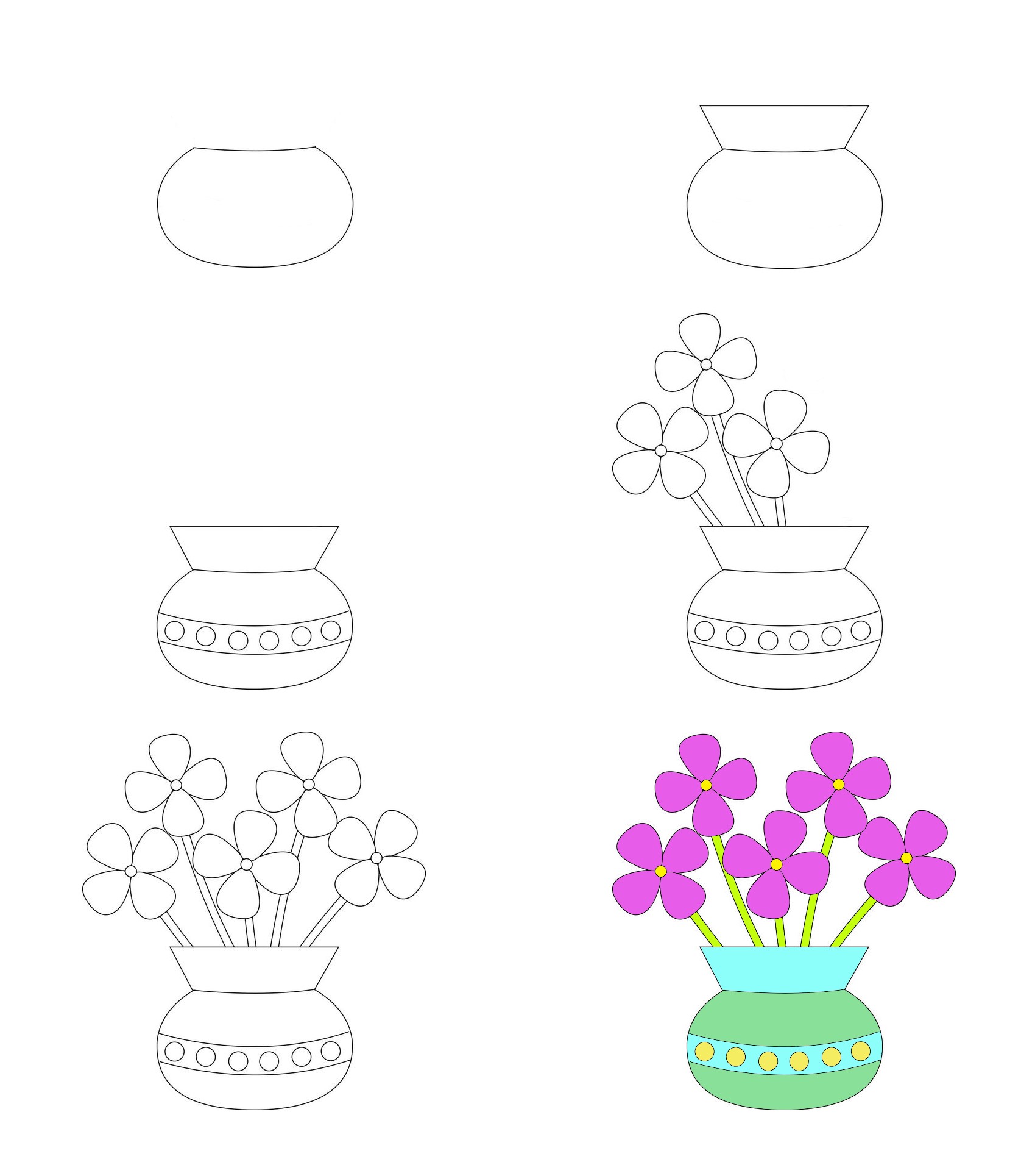 Idées de vases à fleurs (6) dessin