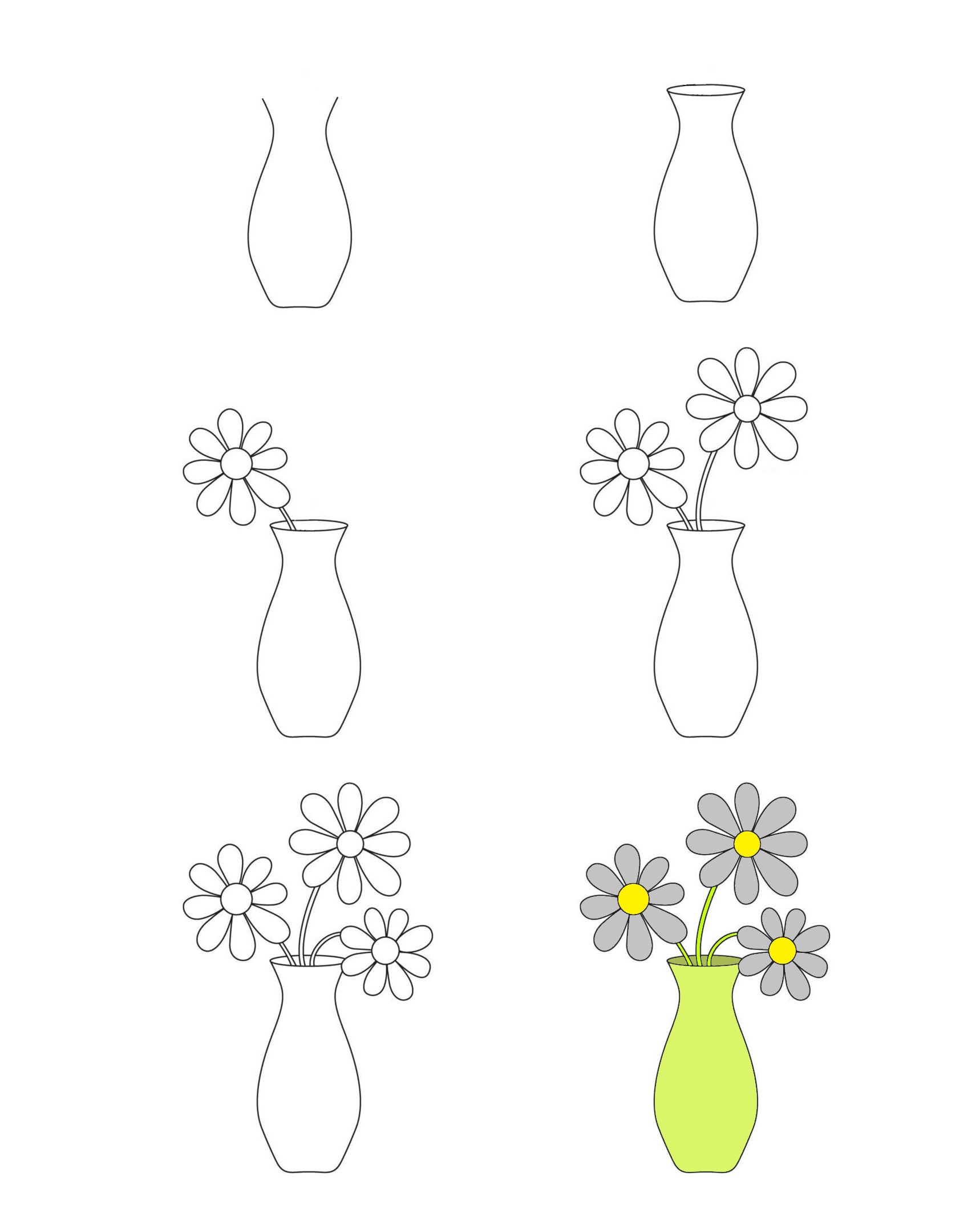 Idées de vases à fleurs (8) dessin