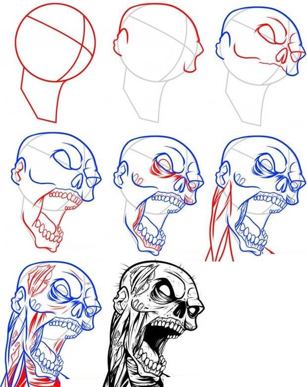 Têtes de zombies (1) dessin