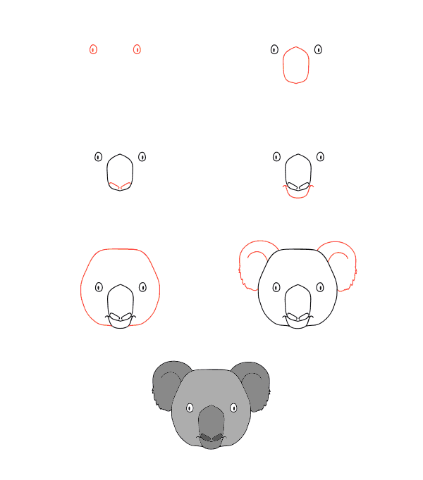 Visage de koala dessin