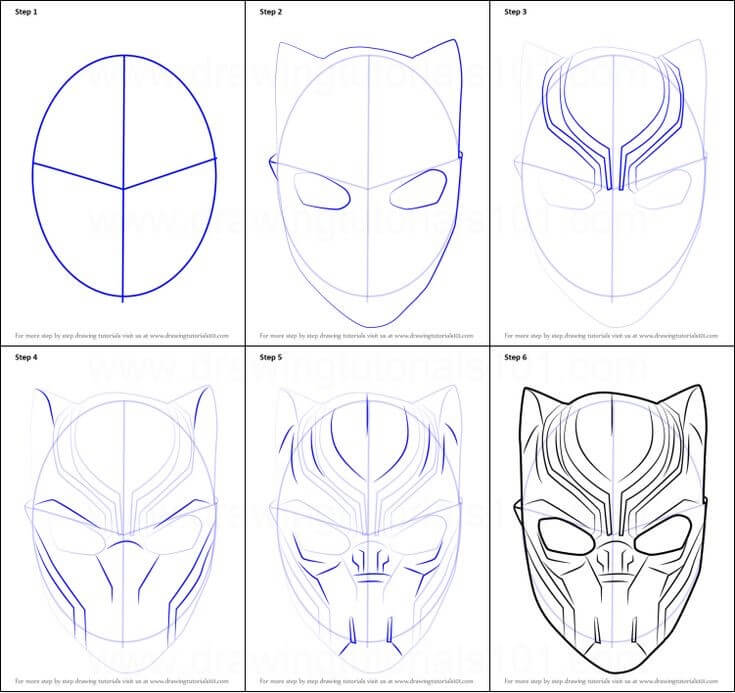 Black Panther visage (2) dessin