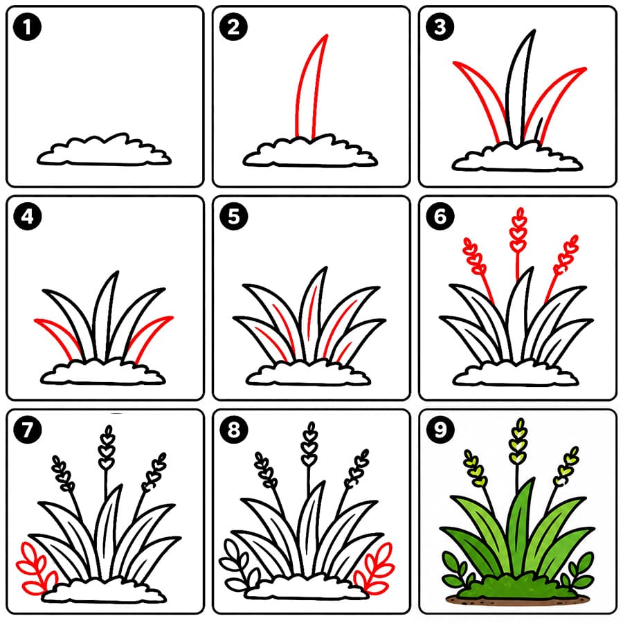 Grandes mauvaises herbes dessin