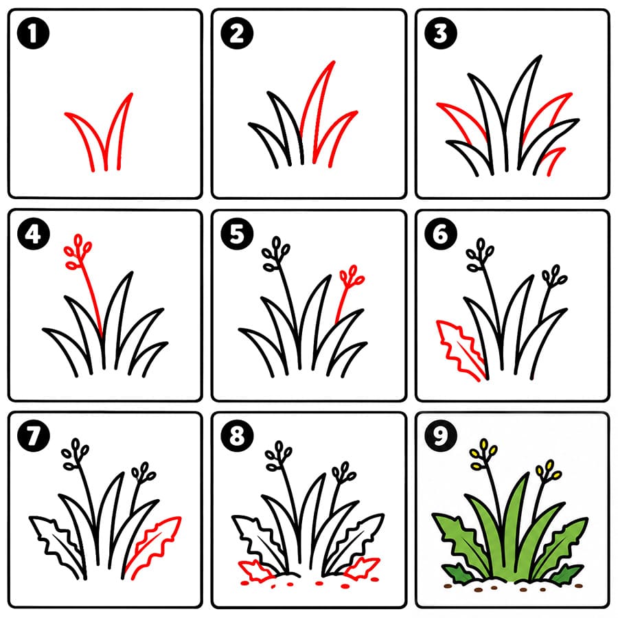 Mauvaises herbes fraîches dessin