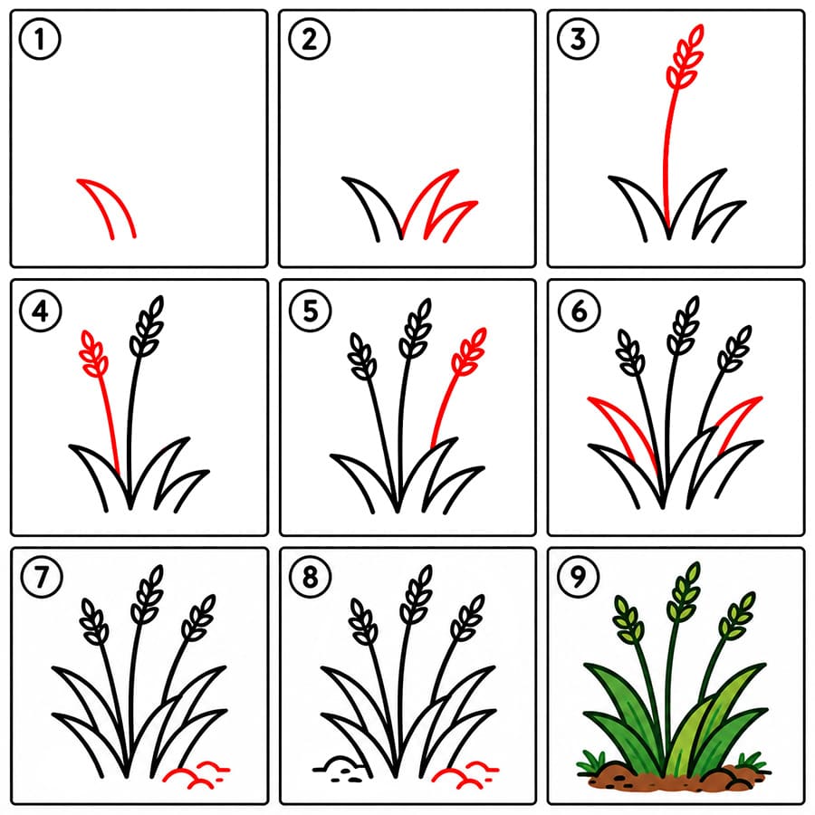 Mauvaises herbes très faciles dessin