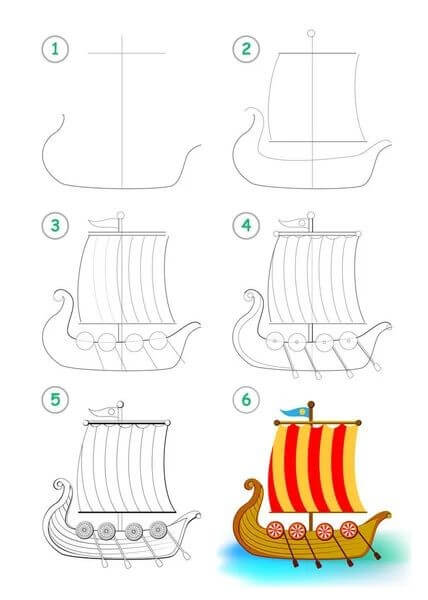 Navires vikings (2) dessin