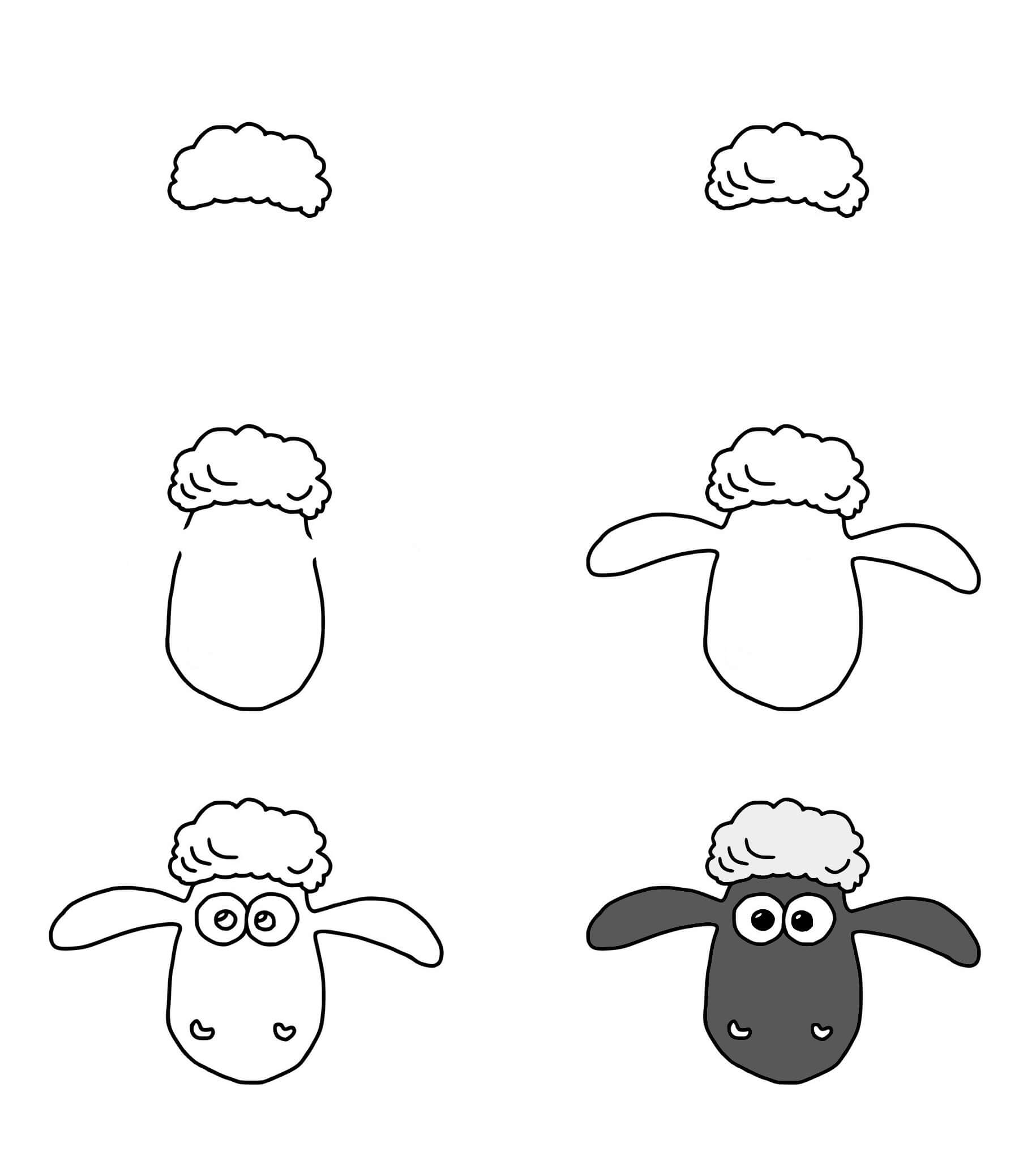 Shaun la tête de mouton dessin