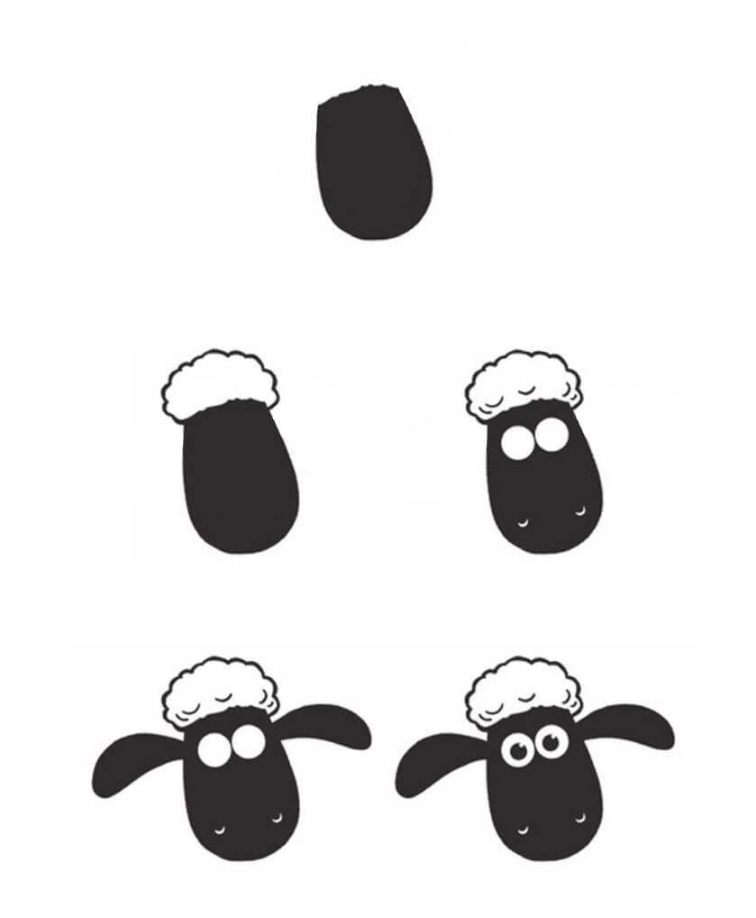 Shaun le visage de mouton dessin