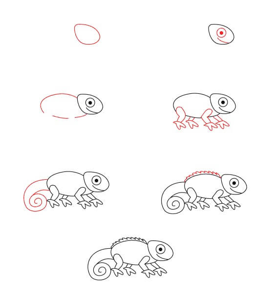 Caméléon pour les enfants dessin