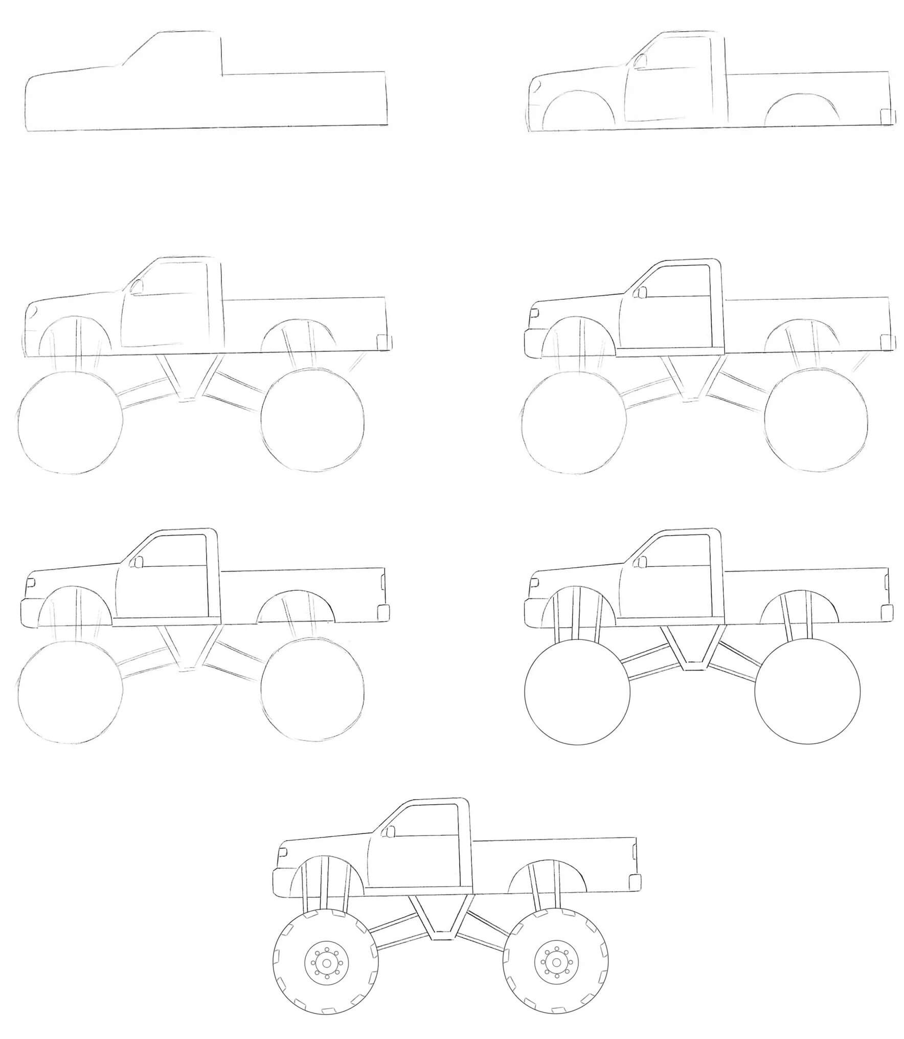 Camion monstre simple (3) dessin