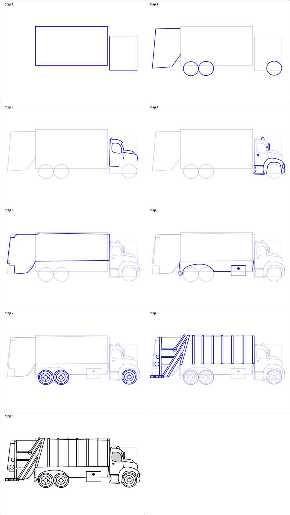 Idée de camion poubelle (9) dessin