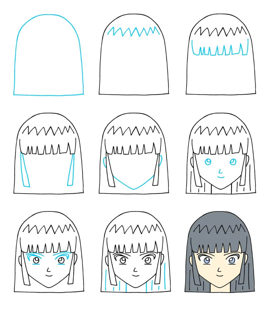 21+ Facile et Simple Idées de dessin Visage d'anime - Comment dessiner ...