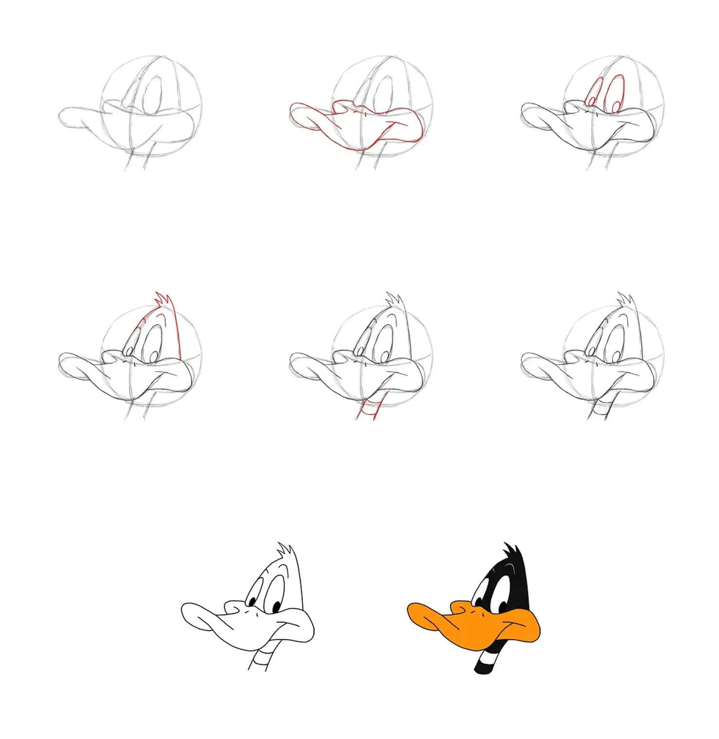 Tête de Daffy Canard dessin