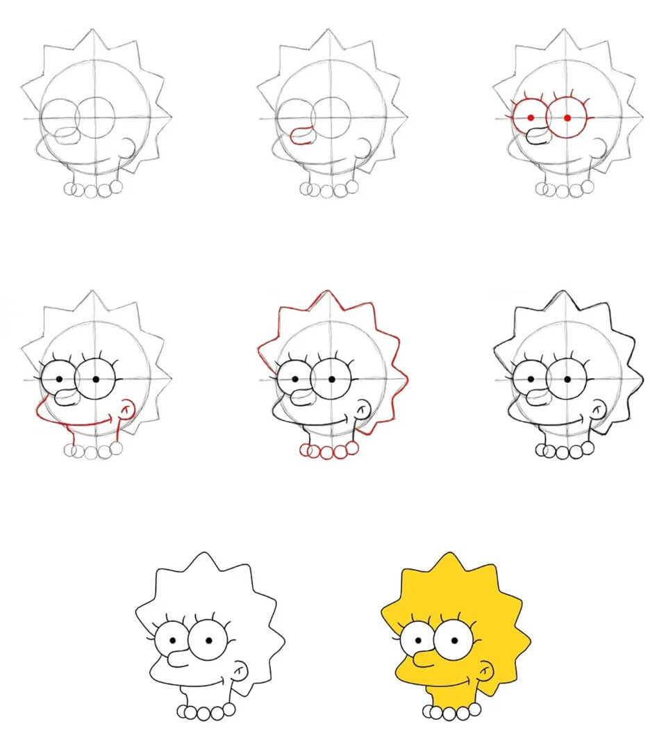 Tête de Lisa Simpson (1) dessin