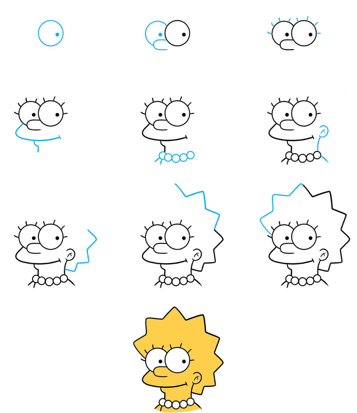 Tête de Lisa Simpson (2) dessin