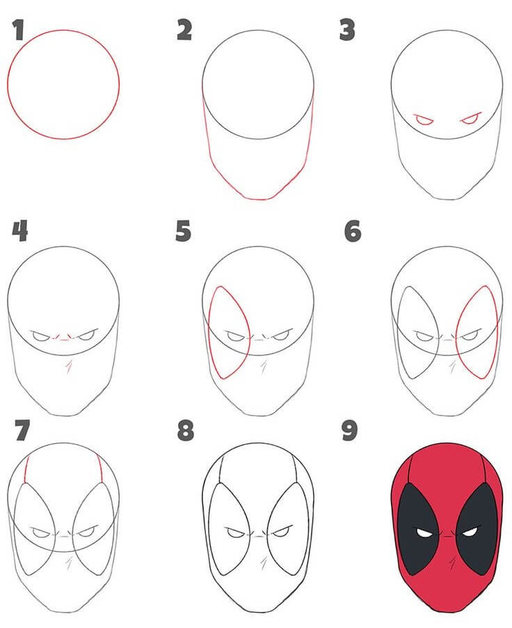 Visage de Deadpool (2) dessin