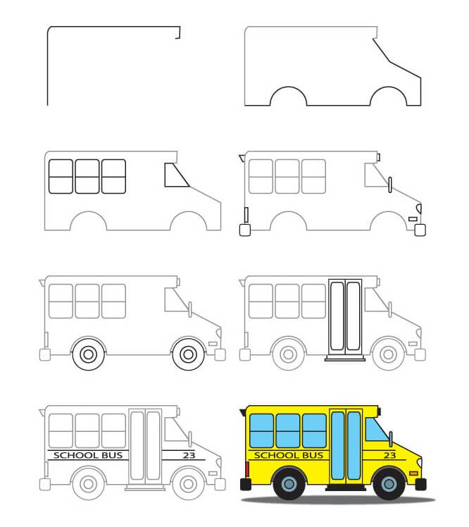 Idée de bus scolaire (3) dessin