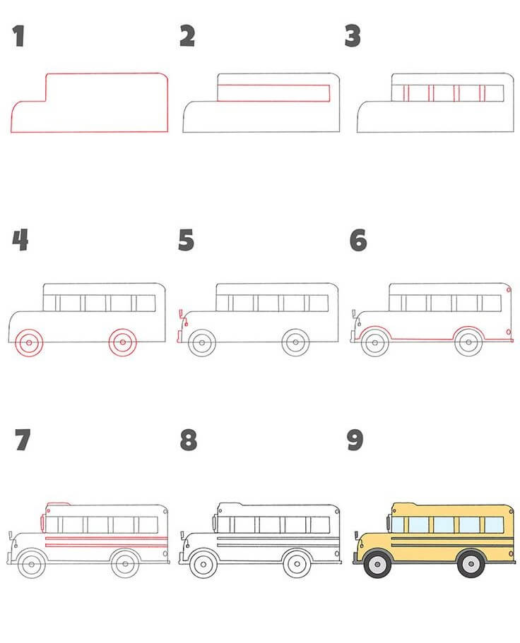 Idée de bus scolaire (4) dessin