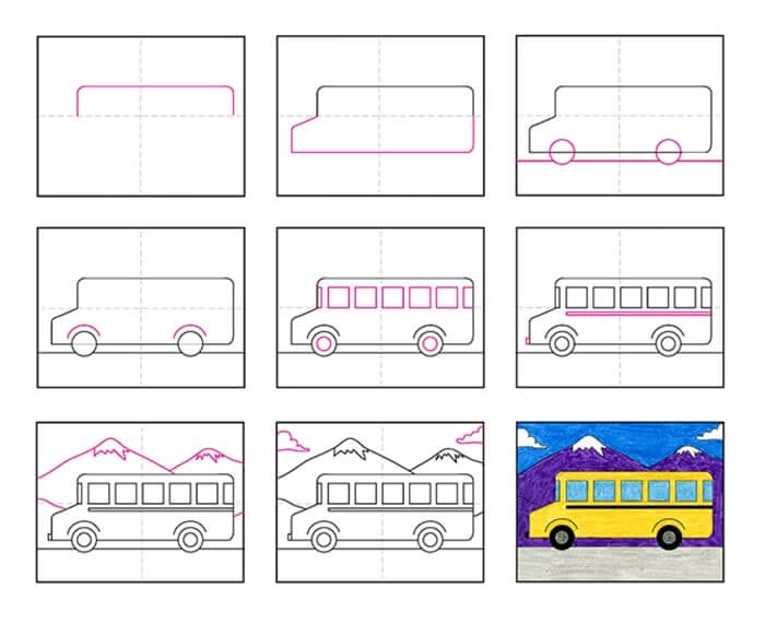 Idée de bus scolaire (6) dessin