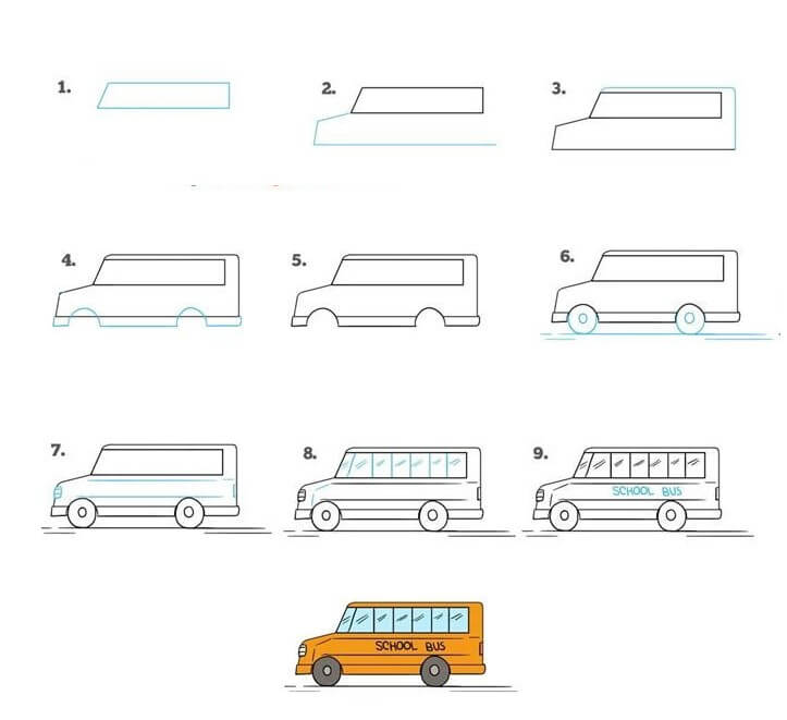 Idée de bus scolaire (8) dessin