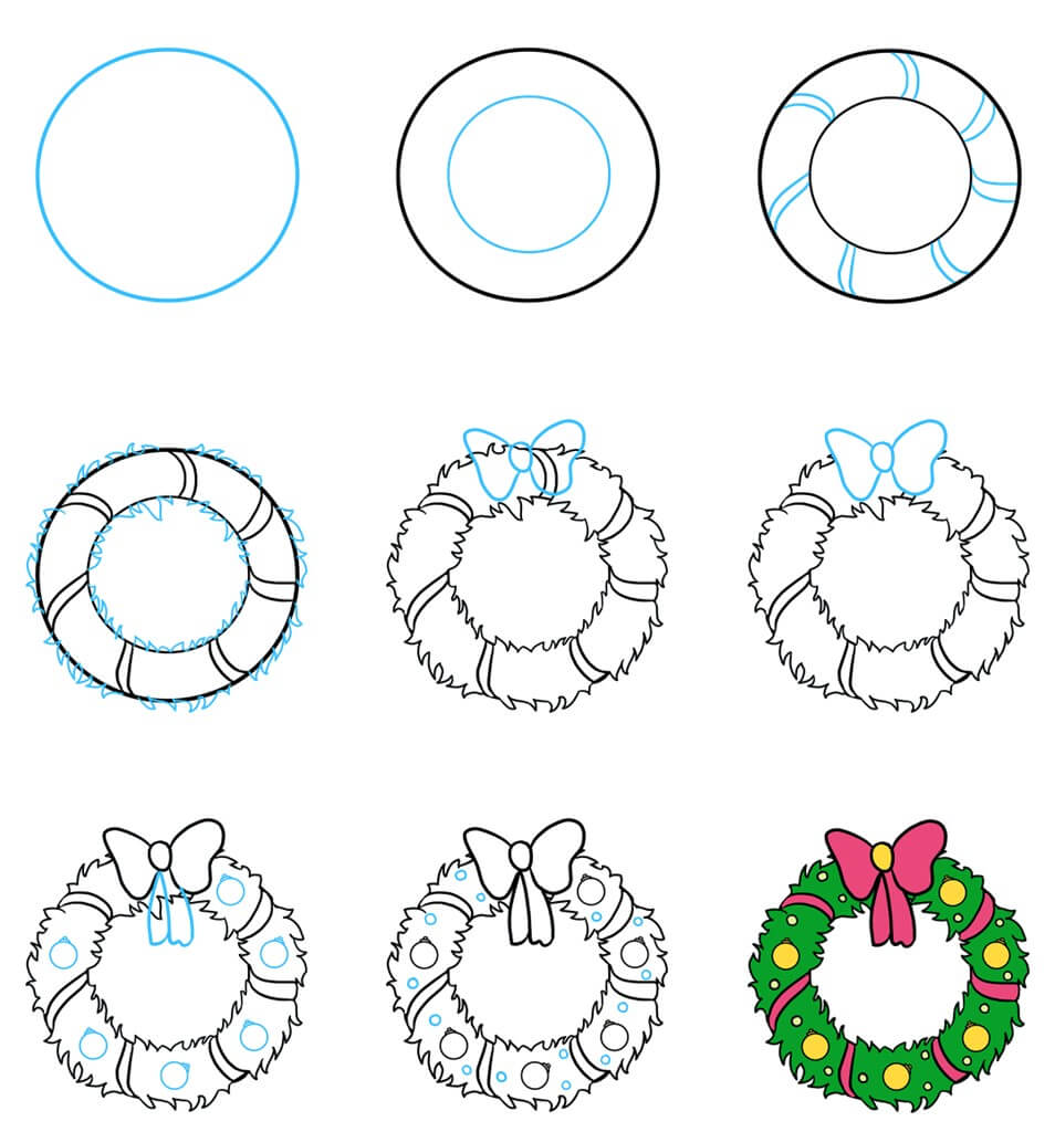 Couronne de Noël dessin