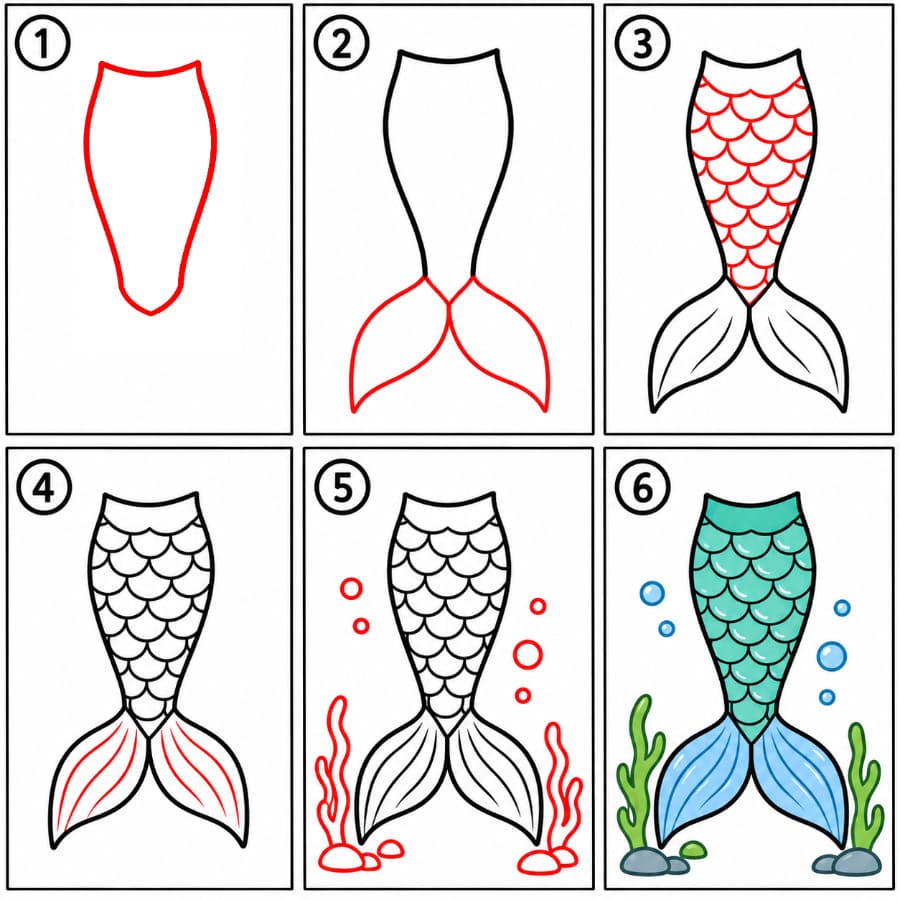 Queue de sirène pour enfants dessin