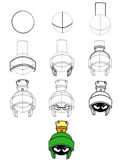 Idée Marvin le Martien (9) dessin