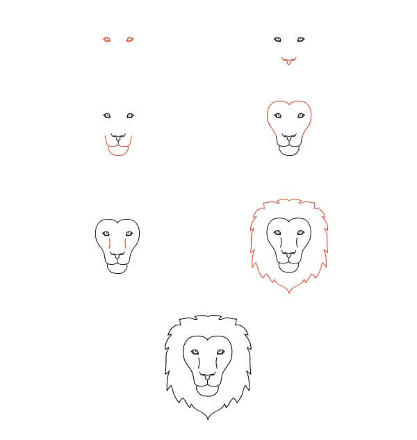 Idée visage de lion (10) dessin